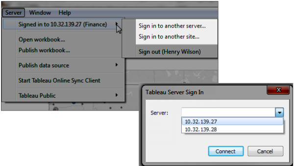 Sign in to Tableau Server or Online
