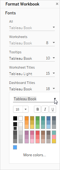 mark the workbook as final. font size